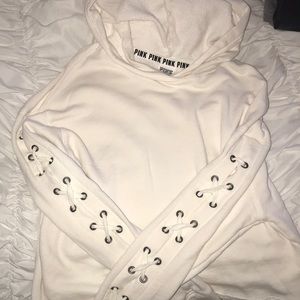 white vs pink hoodie